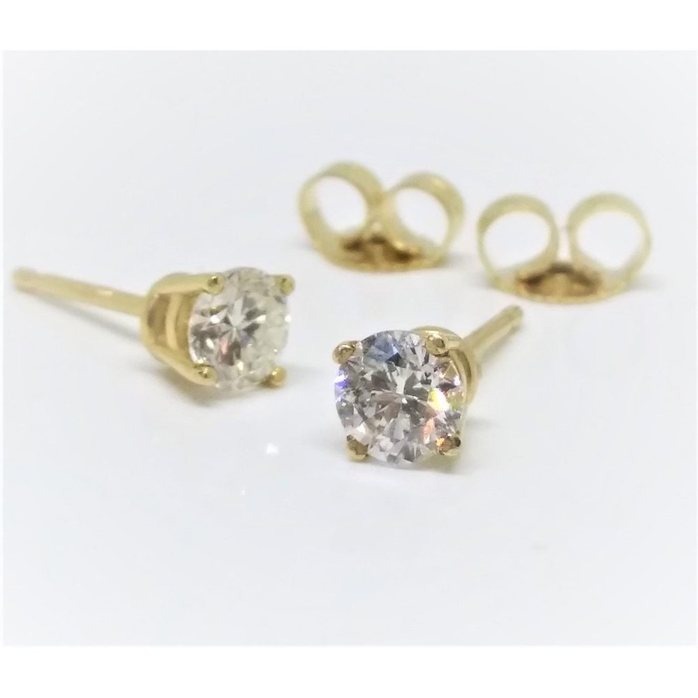 14k Yellow Gold Push-Back Natural Diamond Studs (.60 ctw H-I/SI1-2)